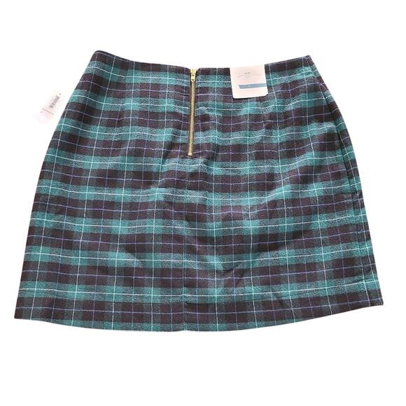 NWT Old Navy Womens Green Tartan Plaid Soft Comfy Size 2 Skirt Academia Holiday - Picture 2 of 8